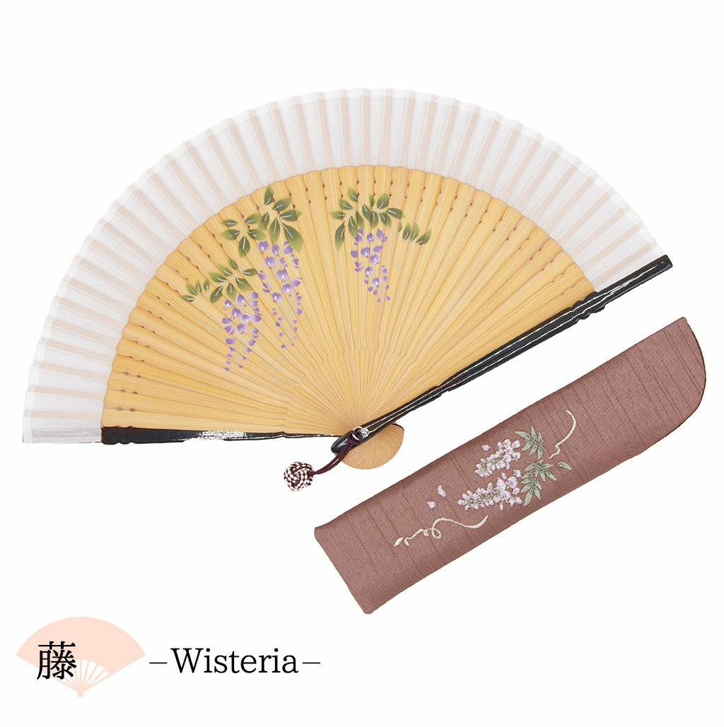 Small Sensu (Japanese folding fan) for Women - Wisteria -