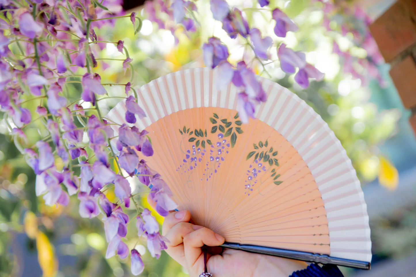 Small Sensu (Japanese folding fan) for Women - Wisteria -