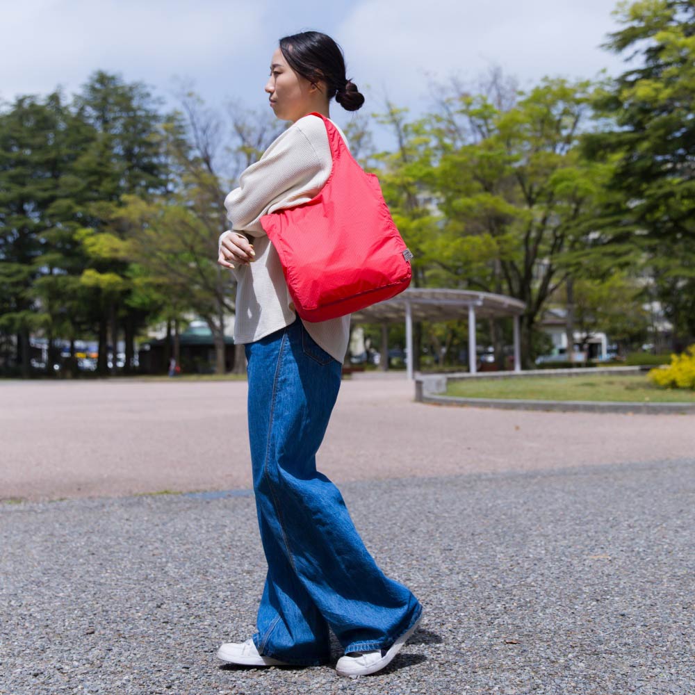 TO&FRO PACKABLE TOTE BAG S size - RED -