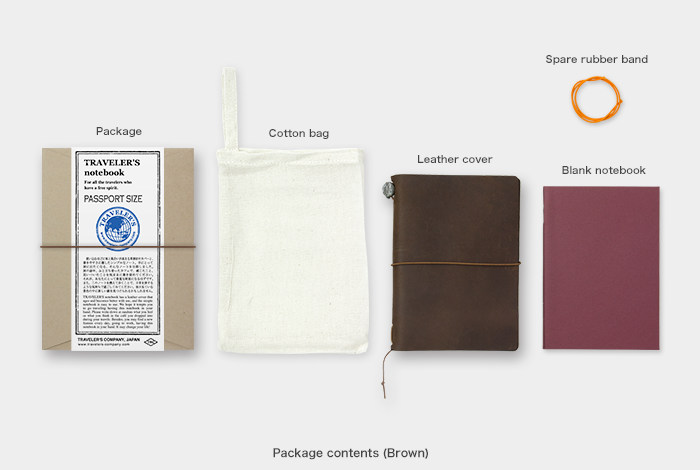 TRAVELER'S COMPANY TRAVELER'S notebook Starter Kit - Passport Size / Brown -