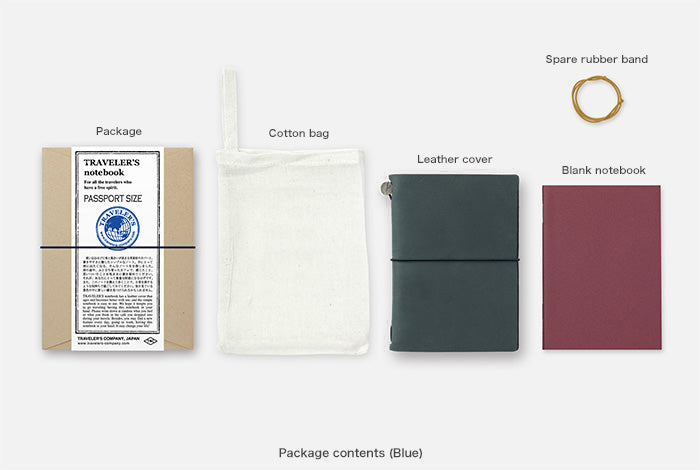 TRAVELER'S COMPANY TRAVELER'S notebook Starter Kit - Passport Size / Blue -