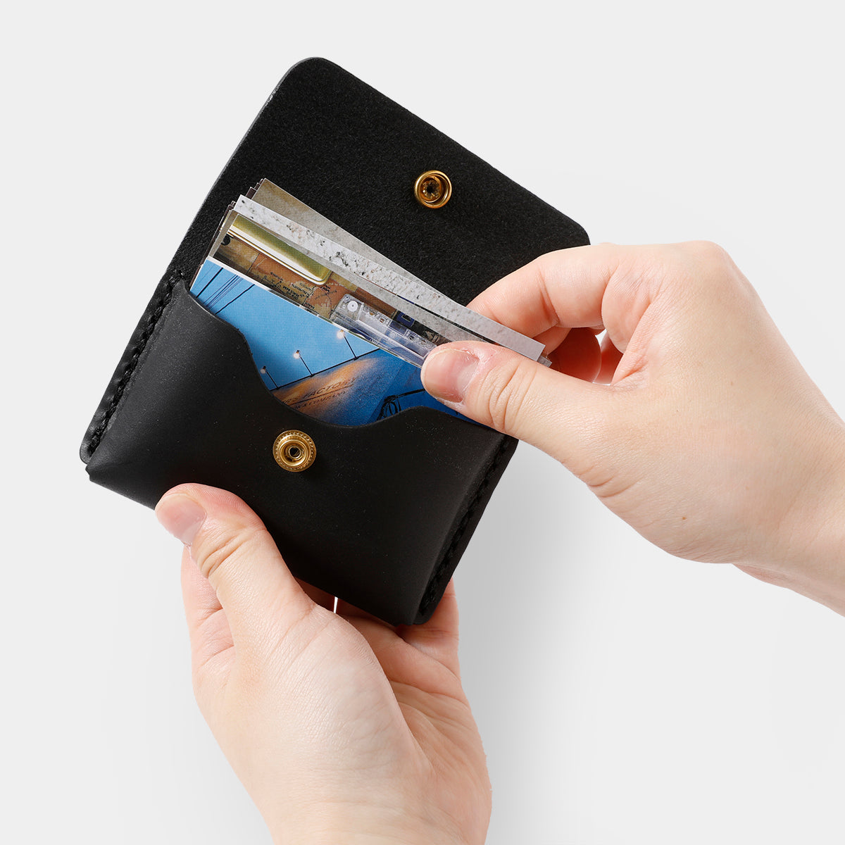 TRAVELER'S COMPANY Traveler's Factory Leather Card Case - Black -