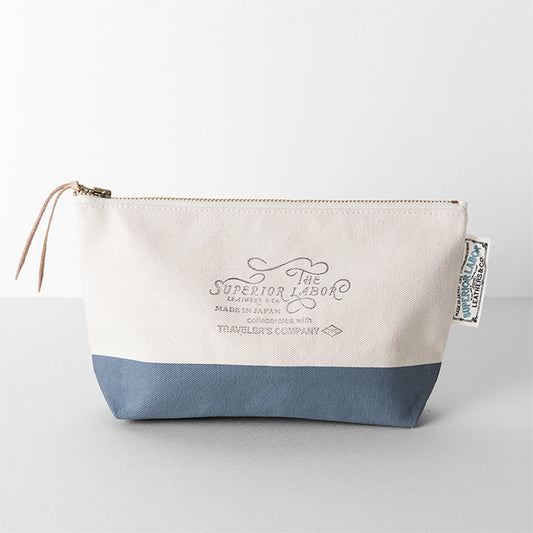 TRAVELER'S COMPANY Traveler's Factory x The Superior Labor Engineer Pouch - Medium Size / Blue Gray -