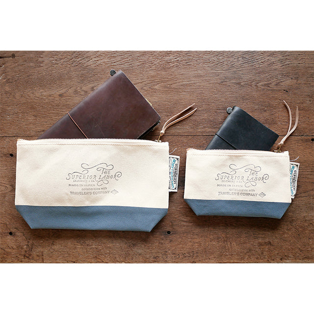 TRAVELER'S COMPANY Traveler's Factory x The Superior Labor Engineer Pouch - Small Size / Blue Gray -
