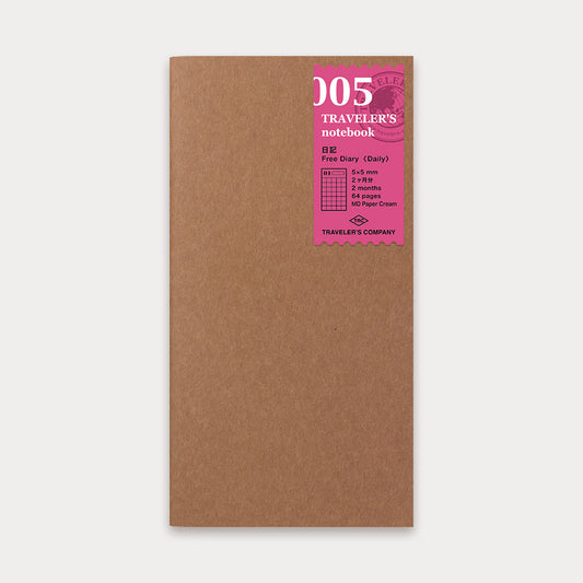 TRAVELER'S notebook Refill - Regular Size / 005 Free Diary <Daily> -