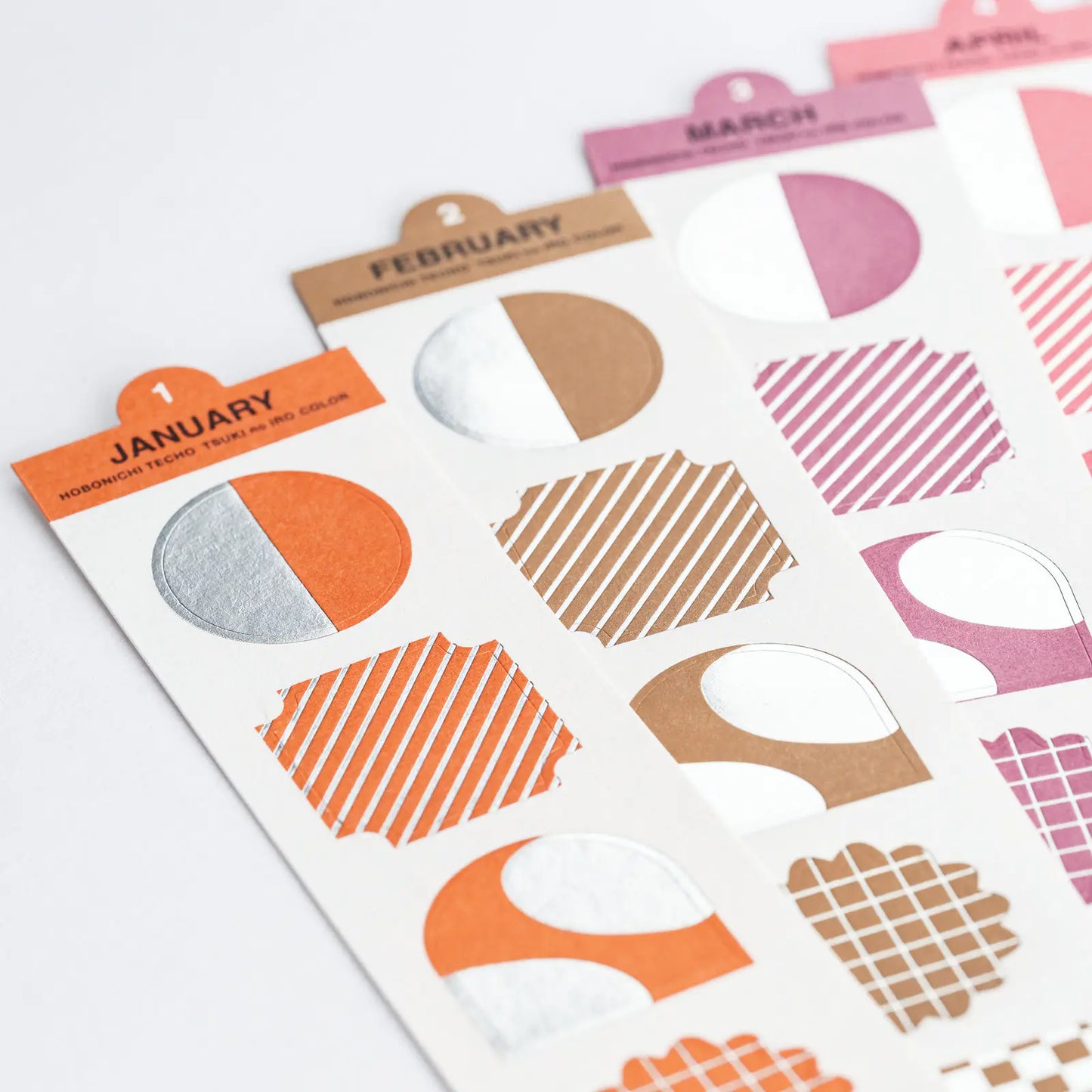 TSUKI no IRO: Bookmark-Style Foil-Pressed Stickers, 2027 Hobonichi Accessories