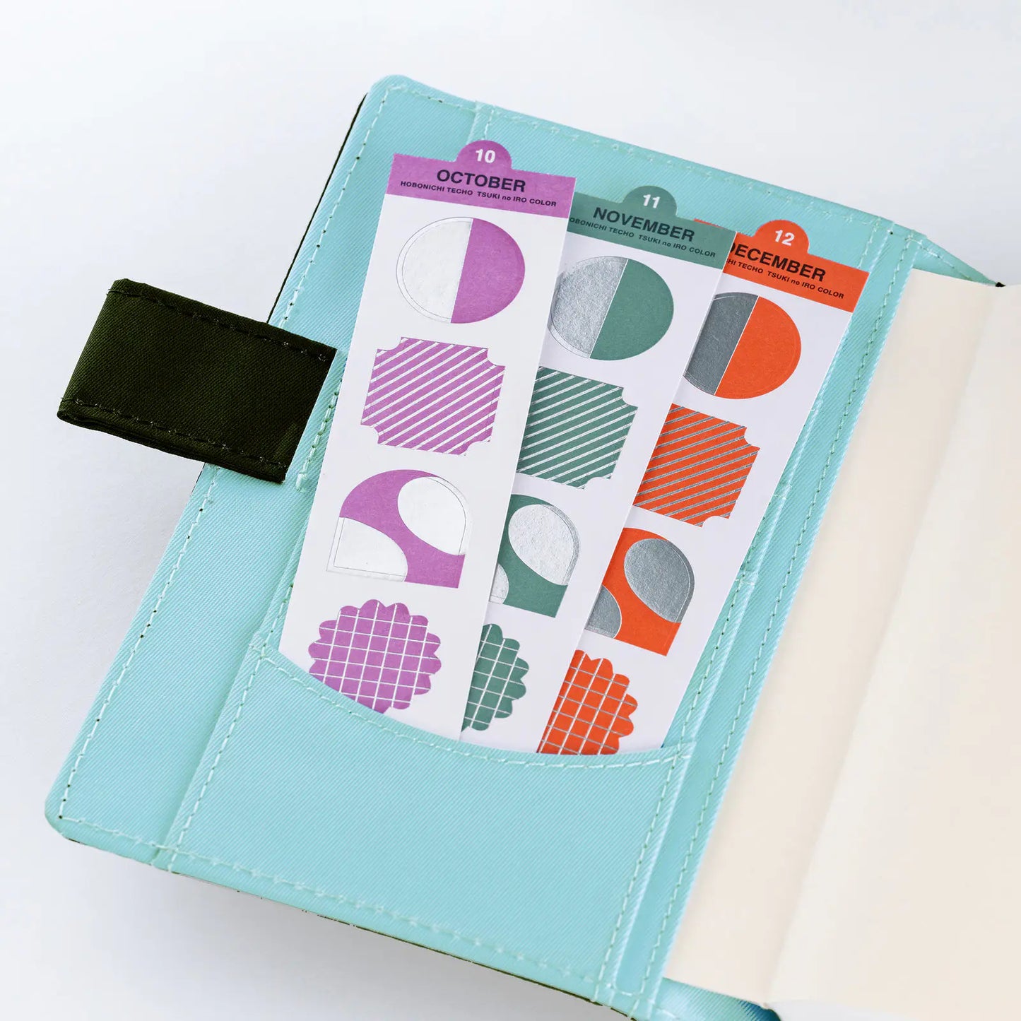TSUKI no IRO: Bookmark-Style Foil-Pressed Stickers, 2027 Hobonichi Accessories