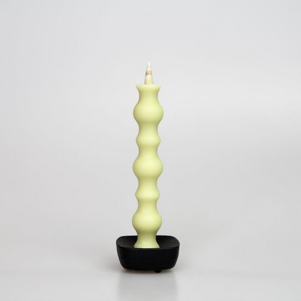 Takazawa Candle NANAO Candles 5 pcs with Cast Iron Candle Stand Gift Set, Japanese Wa-Rousoku (Japanese candle)