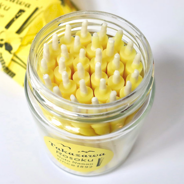 Takazawa Candle NANOHANA [Canola Flower] Candles 30 pcs Set, Japanese Wa-Rousoku (Japanese candle)