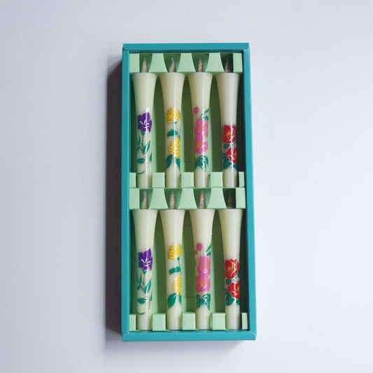 Takazawa Candle Picture Candles 8 pcs Set - Four Seasons Flower -, Japanese Wa-Rousoku (Japanese candle)