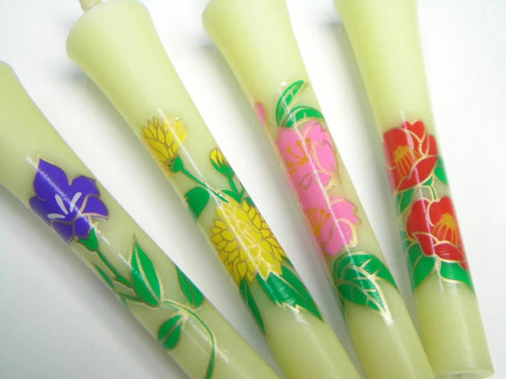Takazawa Candle Picture Candles 8 pcs Set - Four Seasons Flower -, Japanese Wa-Rousoku (Japanese candle)