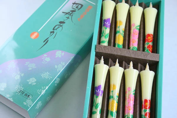 Takazawa Candle Picture Candles 8 pcs Set - Four Seasons Flower -, Japanese Wa-Rousoku (Japanese candle)