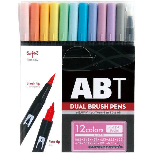 Tombow Pencil Dual Brush Pen 12 Color Set - Pastel Color Set -, Hobonichi Accessories