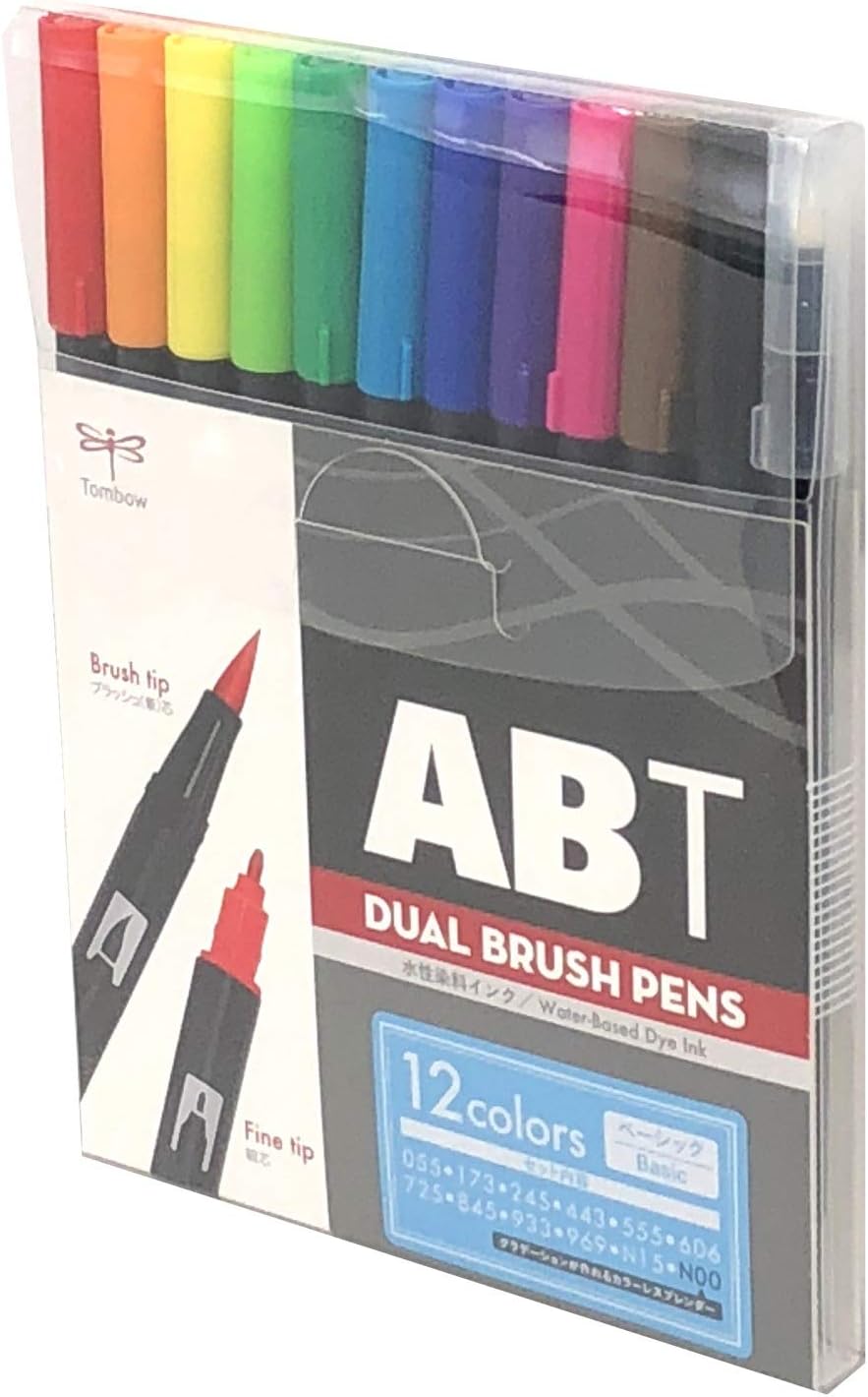 Tombow Pencil Dual Brush Pen 12 Color Set - Basic Color Set -, Hobonichi Accessories