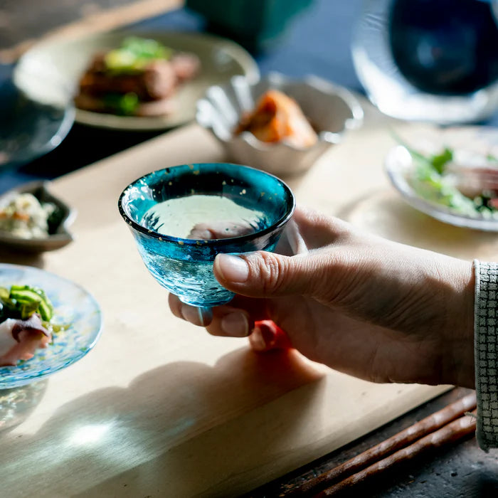 Tsugaru Vidro Mini Glass 4 pcs Set - Japanese Sea - , Japanese Sake Cup , Made in Japan