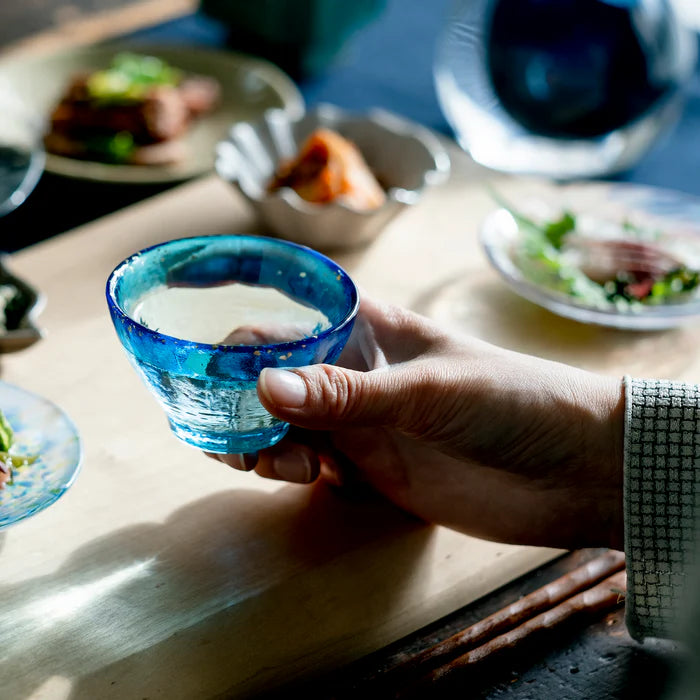 Tsugaru Vidro Mini Glass 4 pcs Set - Japanese Sea - , Japanese Sake Cup , Made in Japan