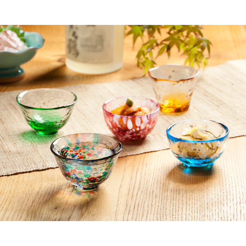 Tsugaru Vidro Mini Glass 5 Set, Japanese Sake Cup , Made in Japan