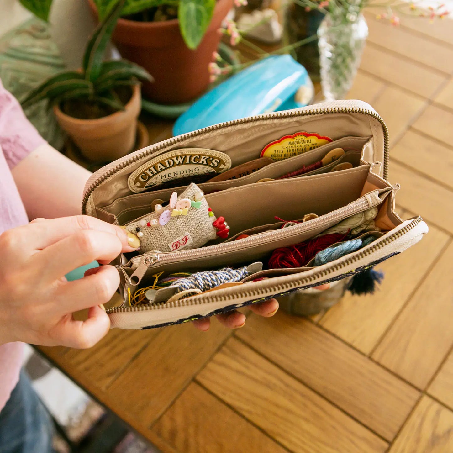 Ukrainian Flowers Drawer Pouch Áne,  Hobonichi Drawer Pouch Áne
