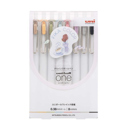 Uni Ball One Gel Ink 0.38mm Ballpoint Pen Fica Color 8 Colors Set