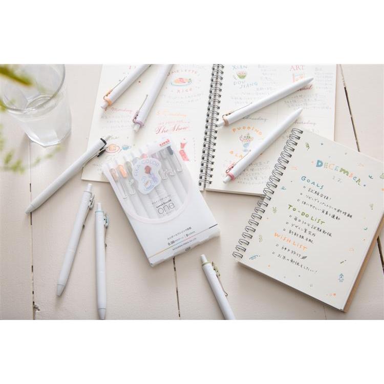 Uni Ball One Gel Ink 0.38mm Ballpoint Pen Fica Color 8 Colors Set