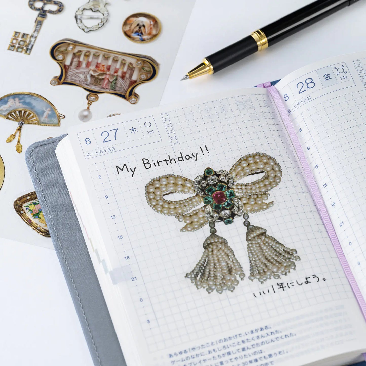 V&A Series: Almost Actual-Size Jewellery Stickers, 2027 Hobonichi Accessories