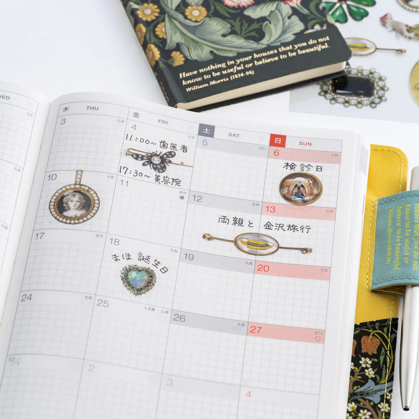 V&A Series: Almost Actual-Size Jewellery Stickers, 2027 Hobonichi Accessories