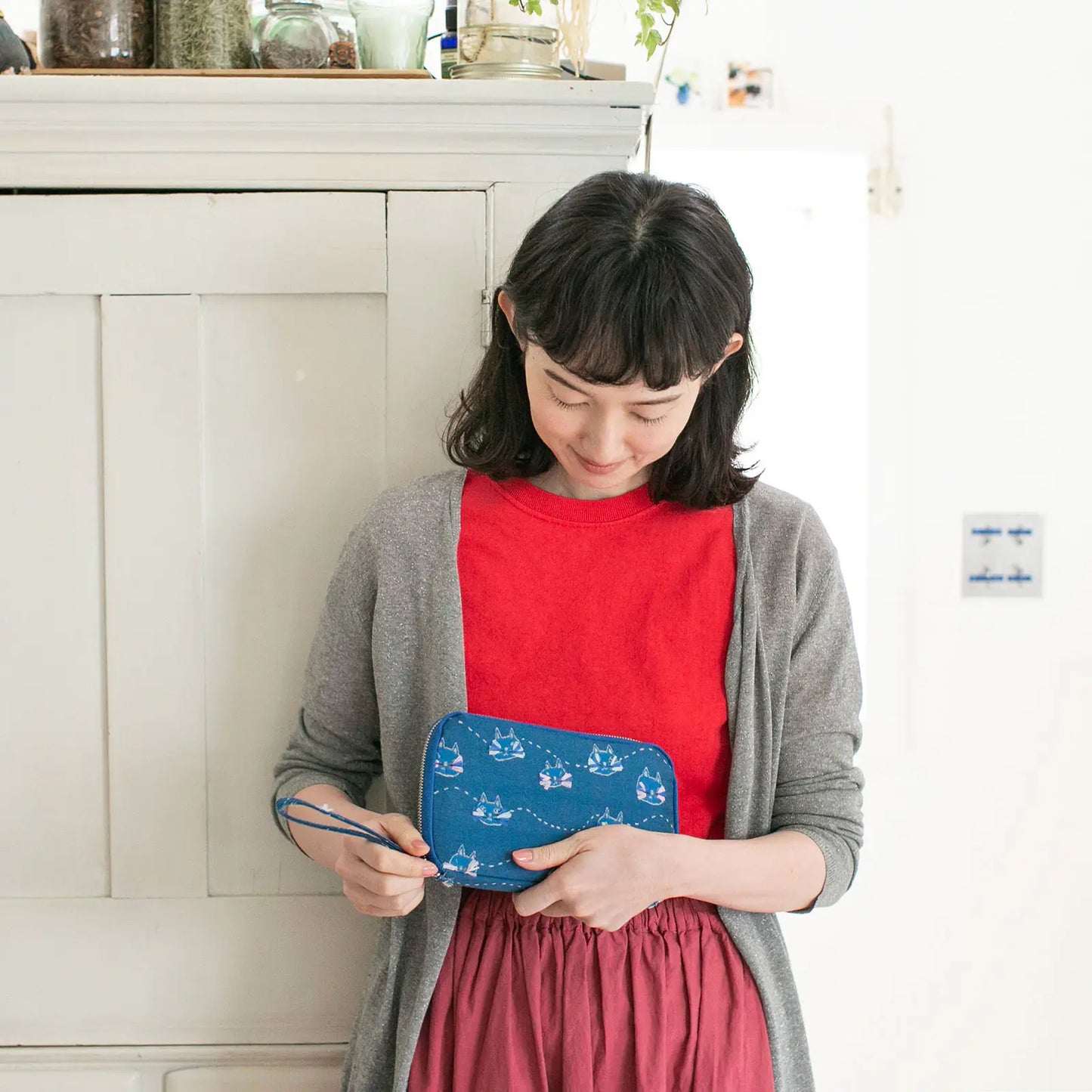 Whisker Cat Drawer Pouch Áne,  Hobonichi Drawer Pouch Áne