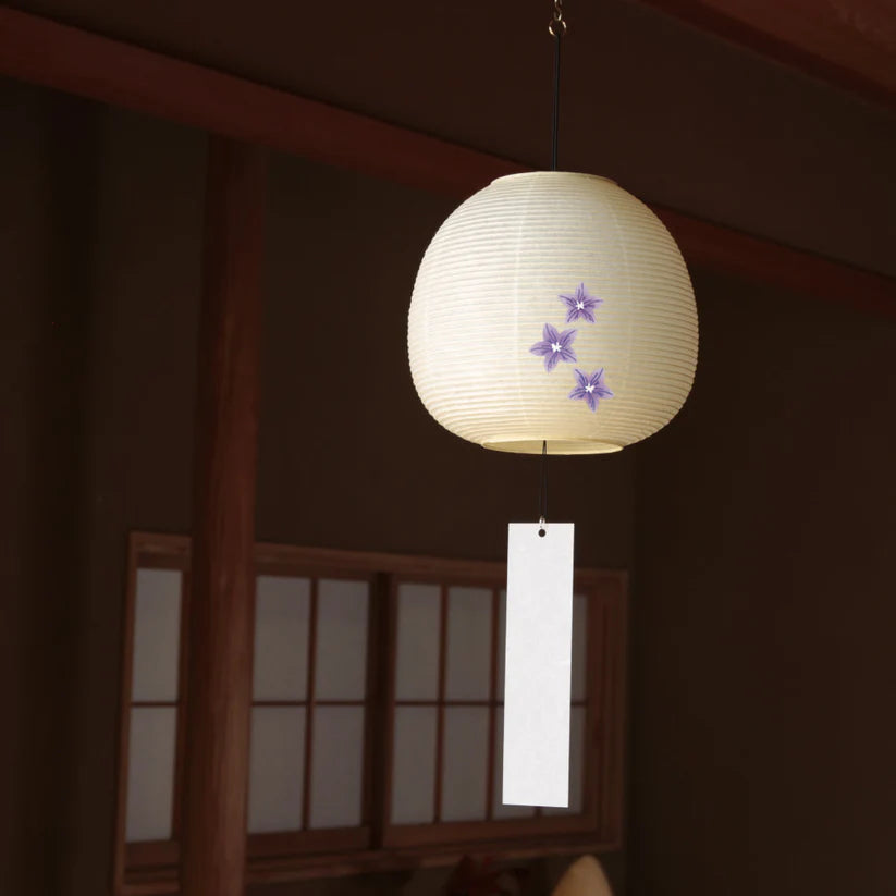 Wind Bell Suifu Lantern - Bellflower - , Japanese Chochin, traditional japanese paper lantern