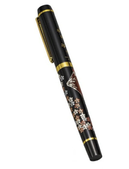 Yamanaka Lacquer Ware High Grade MAKI-E Urushi Lacquer Fountain Pen - Mt.Fuji and Cherry Blossom -