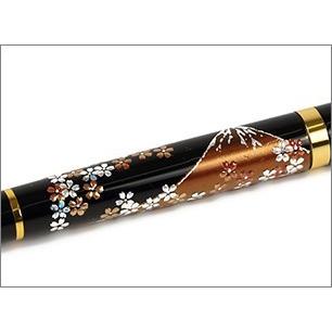 Yamanaka Lacquer Ware High Grade MAKI-E Urushi Lacquer Fountain Pen - Mt.Fuji and Cherry Blossom -