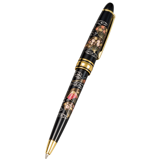 Yamanaka Lacquer Ware MAKI-E Urushi Lacquer Ballpoint Pen - Elegance Kyoto / Black -