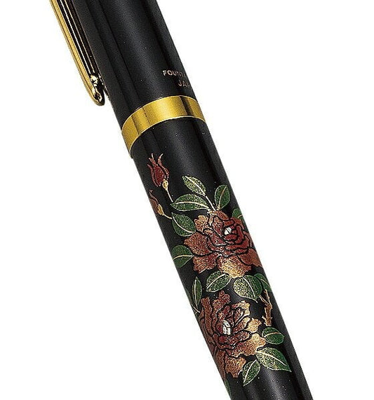 Yamanaka Lacquer Ware MAKI-E Urushi Lacquer Fountain Pen - Rose -