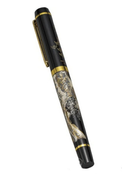 Yamanaka Lacquer Ware High Grade MAKI-E Urushi Lacquer Fountain Pen - Wave -