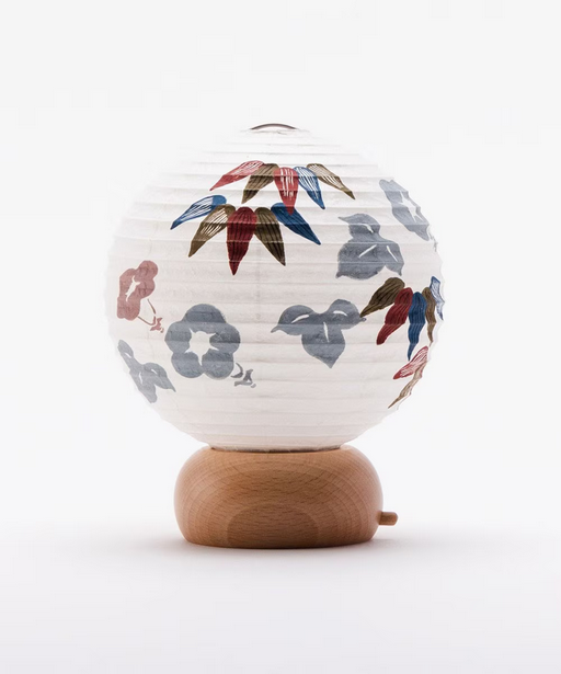 Mini Yame Lantern - Bamboo and Morning Glory - , Japanese Chochin, traditional japanese paper lantern