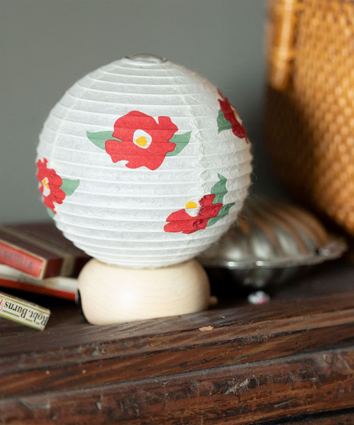 Mini Yame Lantern - Camellia - , Japanese Chochin, traditional japanese paper lantern