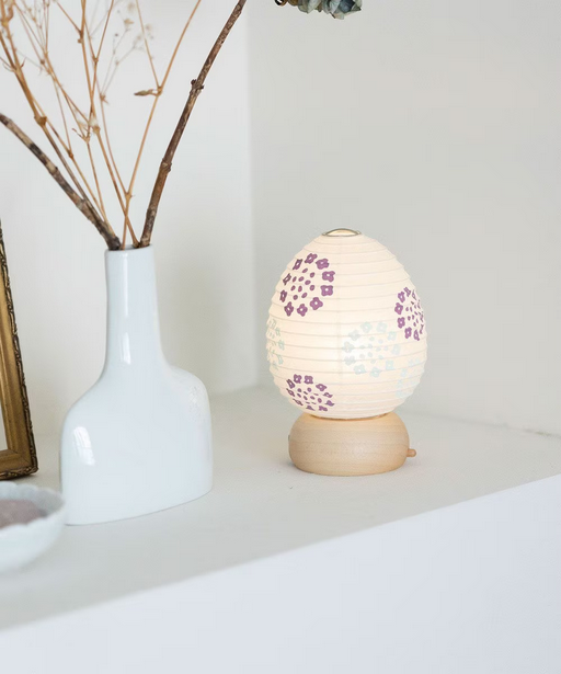 Mini Yame Lantern - Hydrangea - , Japanese Chochin, traditional japanese paper lantern