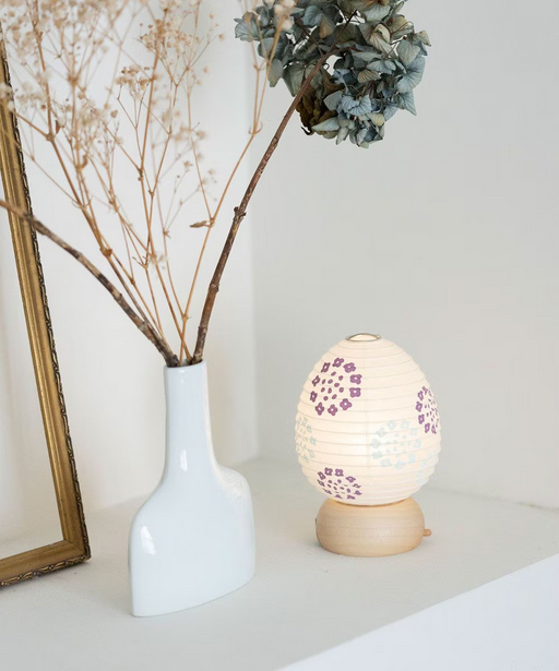 Mini Yame Lantern - Hydrangea - , Japanese Chochin, traditional japanese paper lantern