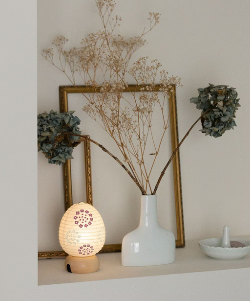 Mini Yame Lantern - Hydrangea - , Japanese Chochin, traditional japanese paper lantern