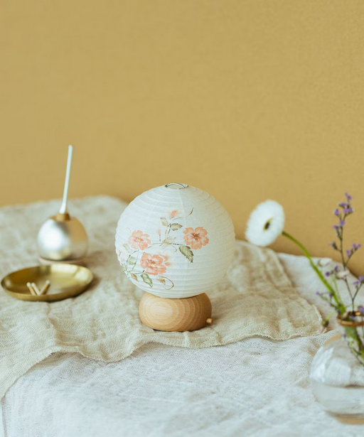 Mini Yame Lantern - Dog Rose - , Japanese Chochin, traditional japanese paper lantern