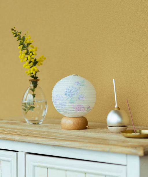 Mini Yame Lantern - Hydrangea - , Japanese Chochin, traditional japanese paper lantern