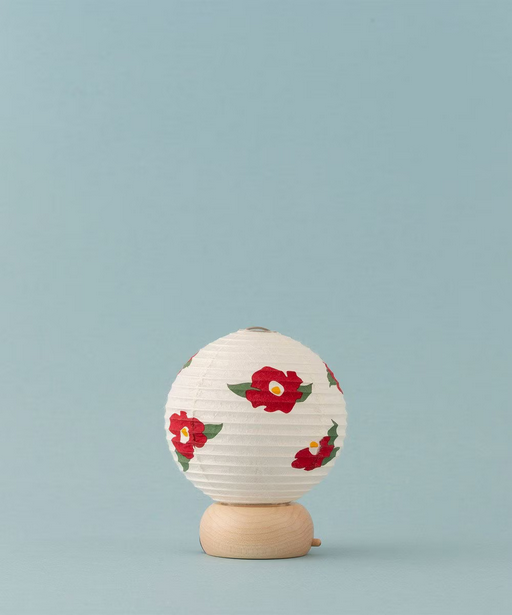 Mini Yame Lantern - Camellia - , Japanese Chochin, traditional japanese paper lantern