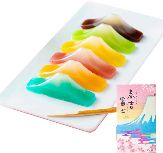 Mt. Fuji Shaped Small Yokan (Japanese traditional sweets) 6 pcs Set, Japanese Wagashi, Japanese Sweets Souvenir, Japanese Desserts