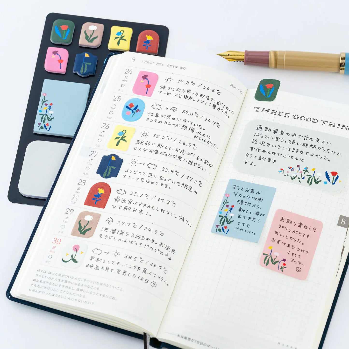 Yoshie Watanabe: Sticky Notes (Petit Bloom), 2027 Hobonichi Accessories