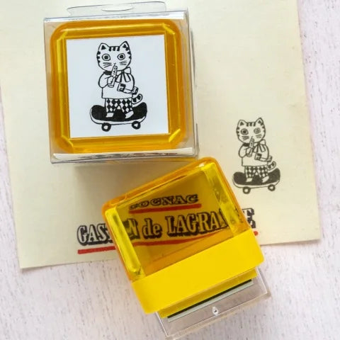 Yumi Kitagishi: Self-inking Stamp - Outing Cat -, penetration stamp