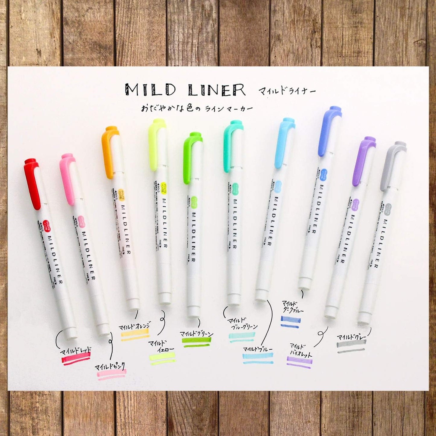 Zebra Mildliner Highlighter Pen 10 Colors Set, Hobonichi Accessories