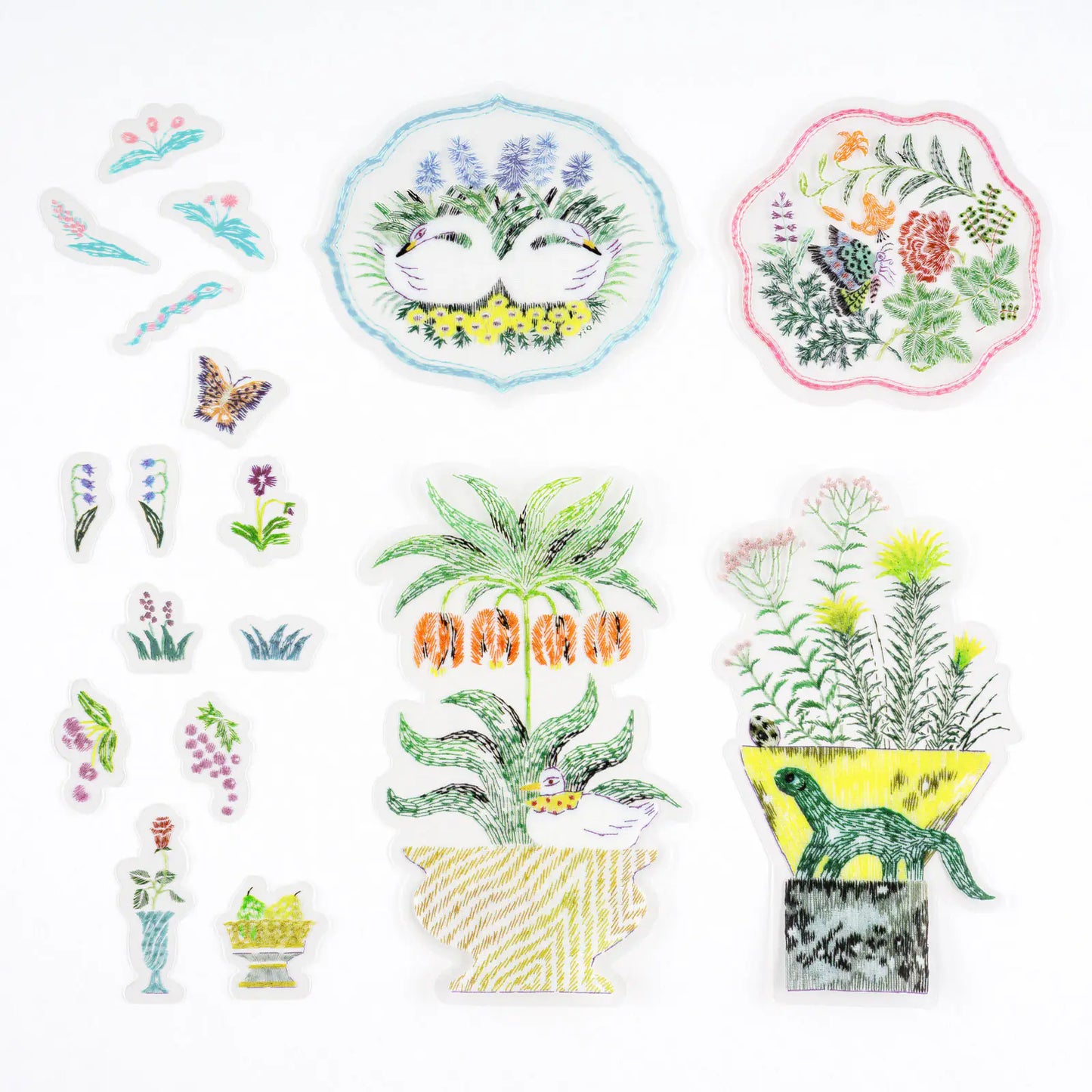 PRE-ORDER iyo okumi: Transparent Embroidery Sticker Set - My Garden ,  2026 Hobonichi Accessories