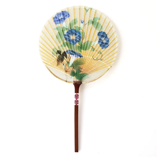 Small Mizu Uchiwa (Water Fan) - Morning Glory -, Japanaese paper fan