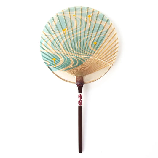 Small Mizu Uchiwa (Water Fan) - Nuphar subintegerrima -, Japanaese paper fan