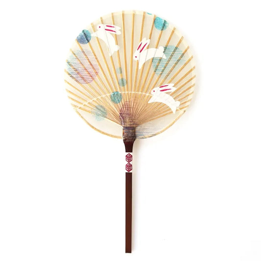 Small Mizu Uchiwa (Water Fan) - Rabbit -, Japanaese paper fan