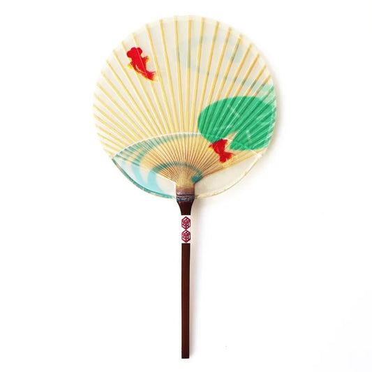 Small Mizu Uchiwa (Water Fan) - Goldfish -, Japanaese paper fan